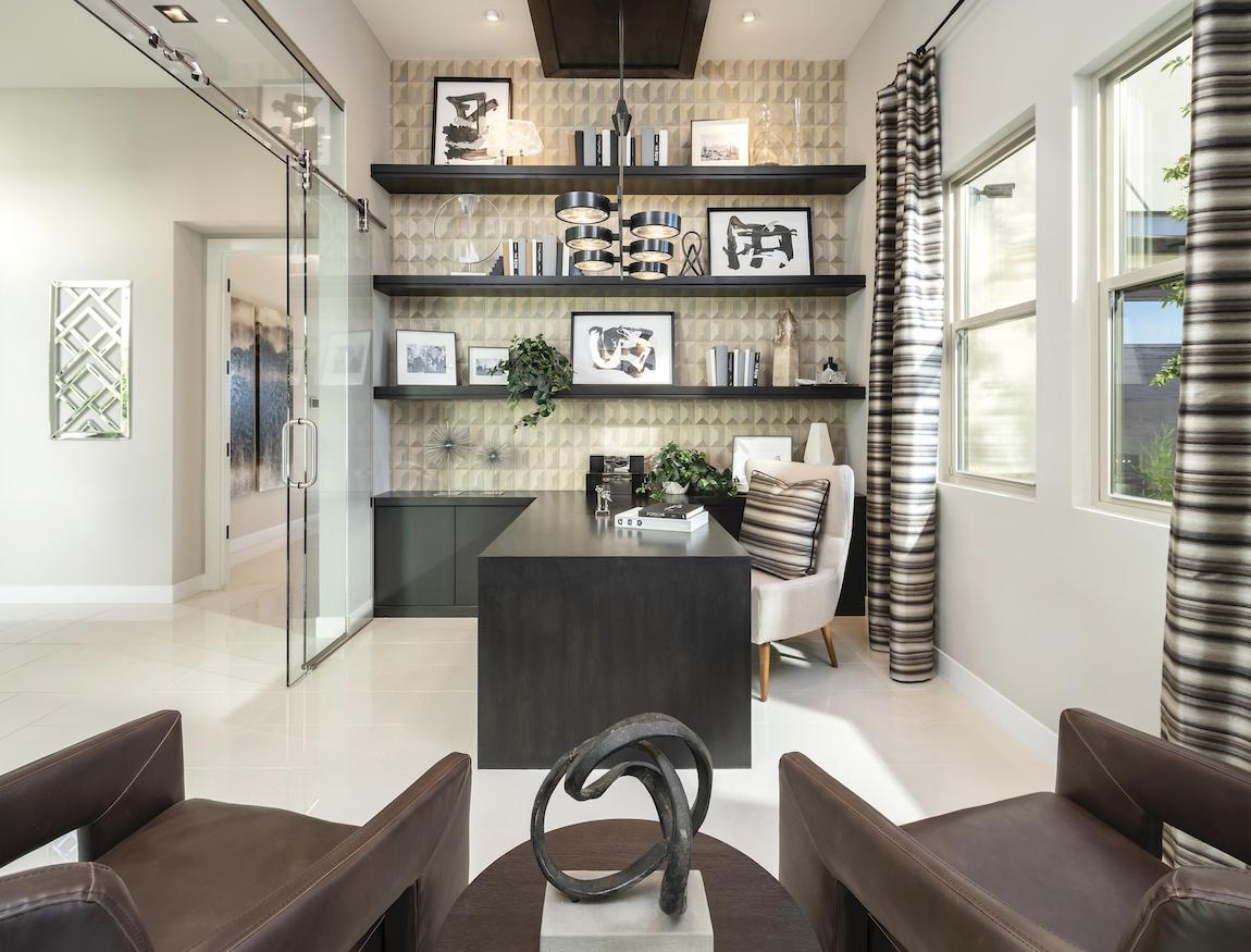 Elegant home office adhering to Feng Shui design principles