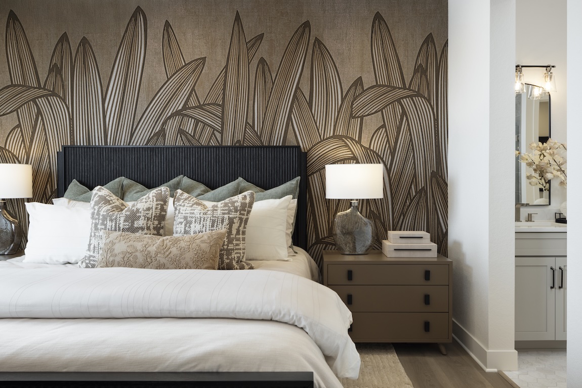 bedroom with stand out accent wall