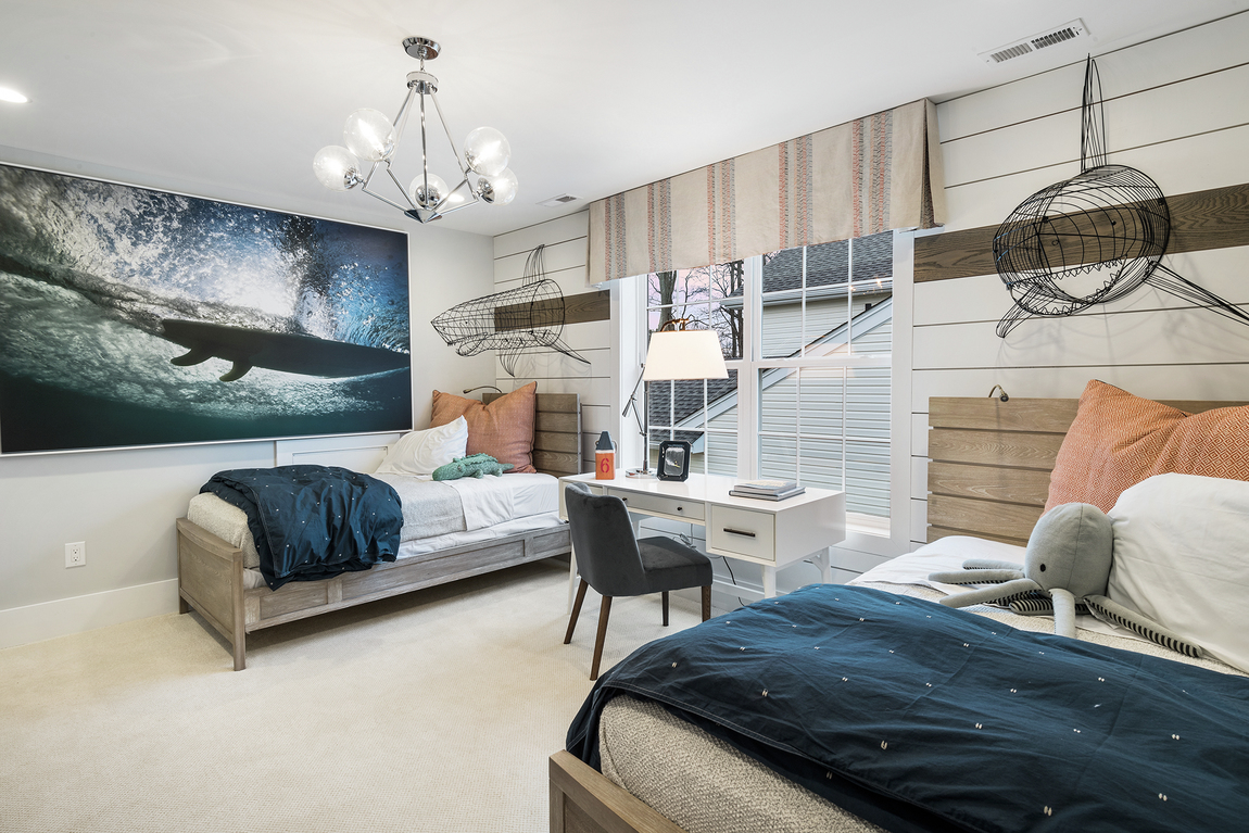 Kids bedroom featuring oceanic design