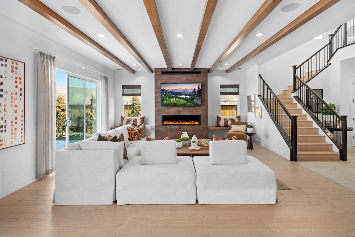 modern farmhouse great room of quick move-in home in Nevada