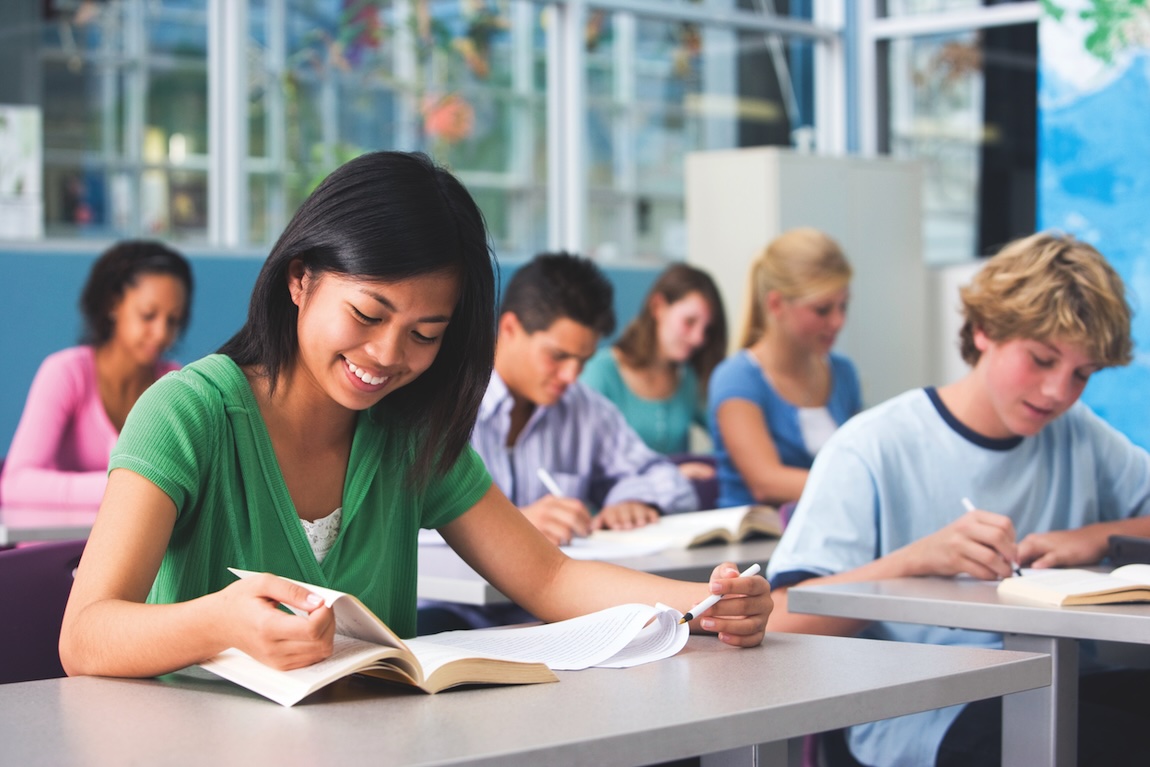 Students learning in class